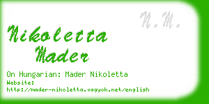 nikoletta mader business card